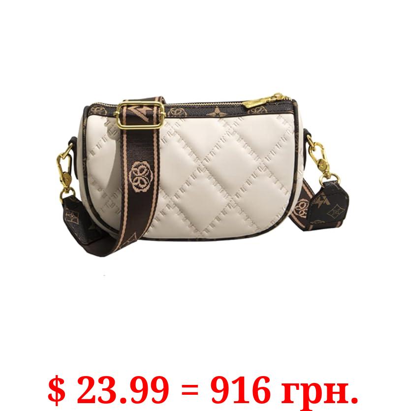 GUSEES Small Crossbody Bags Quilted Purses for Women Luckseed Lightweight Leather Handbags Shoulder Bag