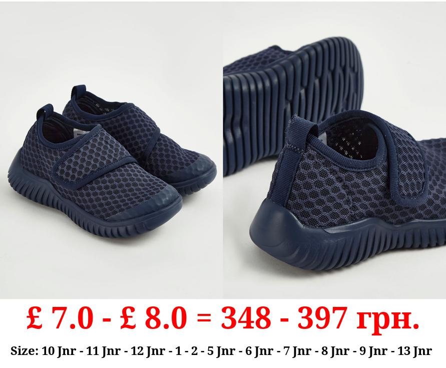 Navy Textured Aqua Shoes