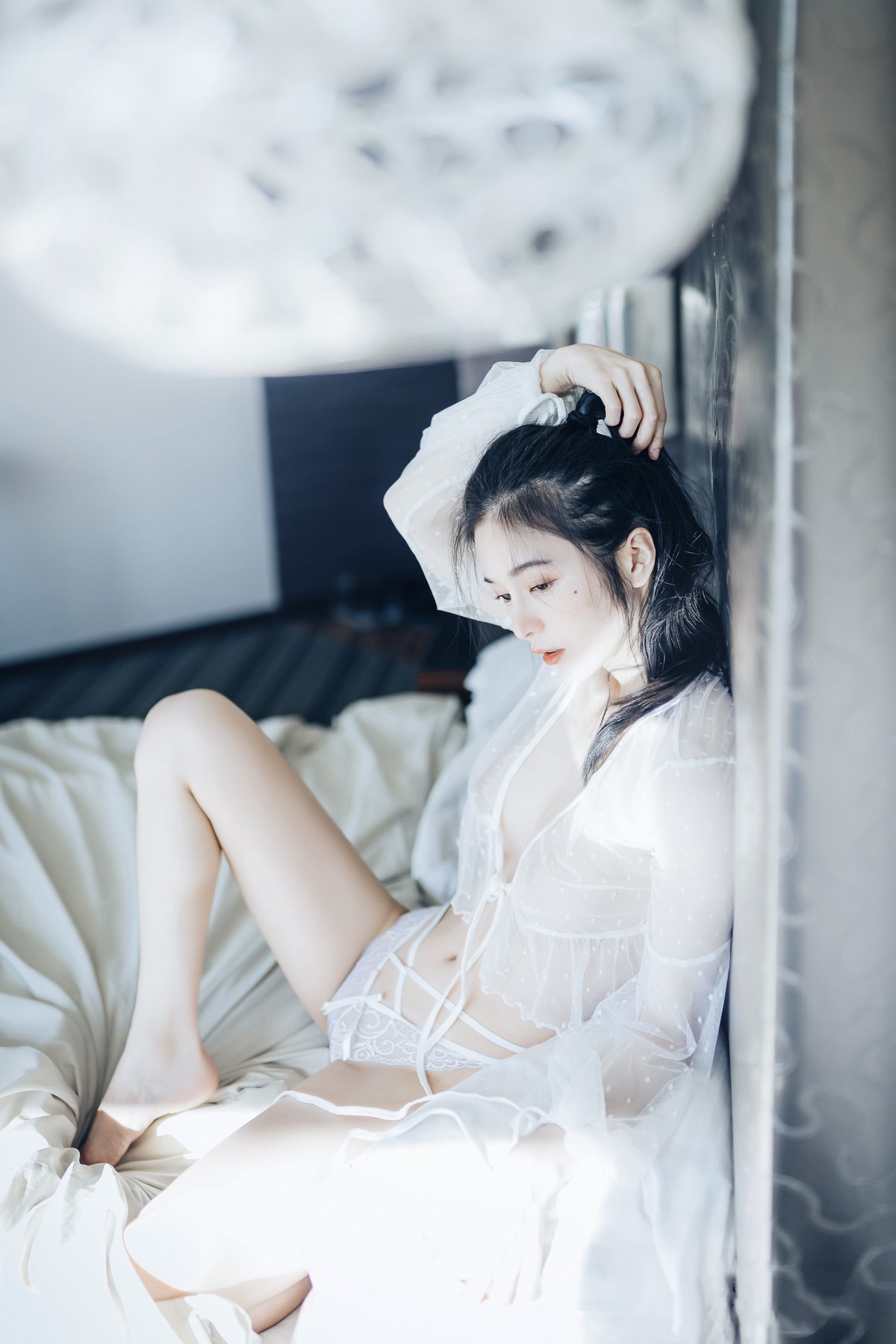 JVID精品 🔞仙仙辰 透明罩衫 透明駱駝蹄內褲 濕潤黑絲 我的女友 這次有點色😈有點甜 Set.01 40