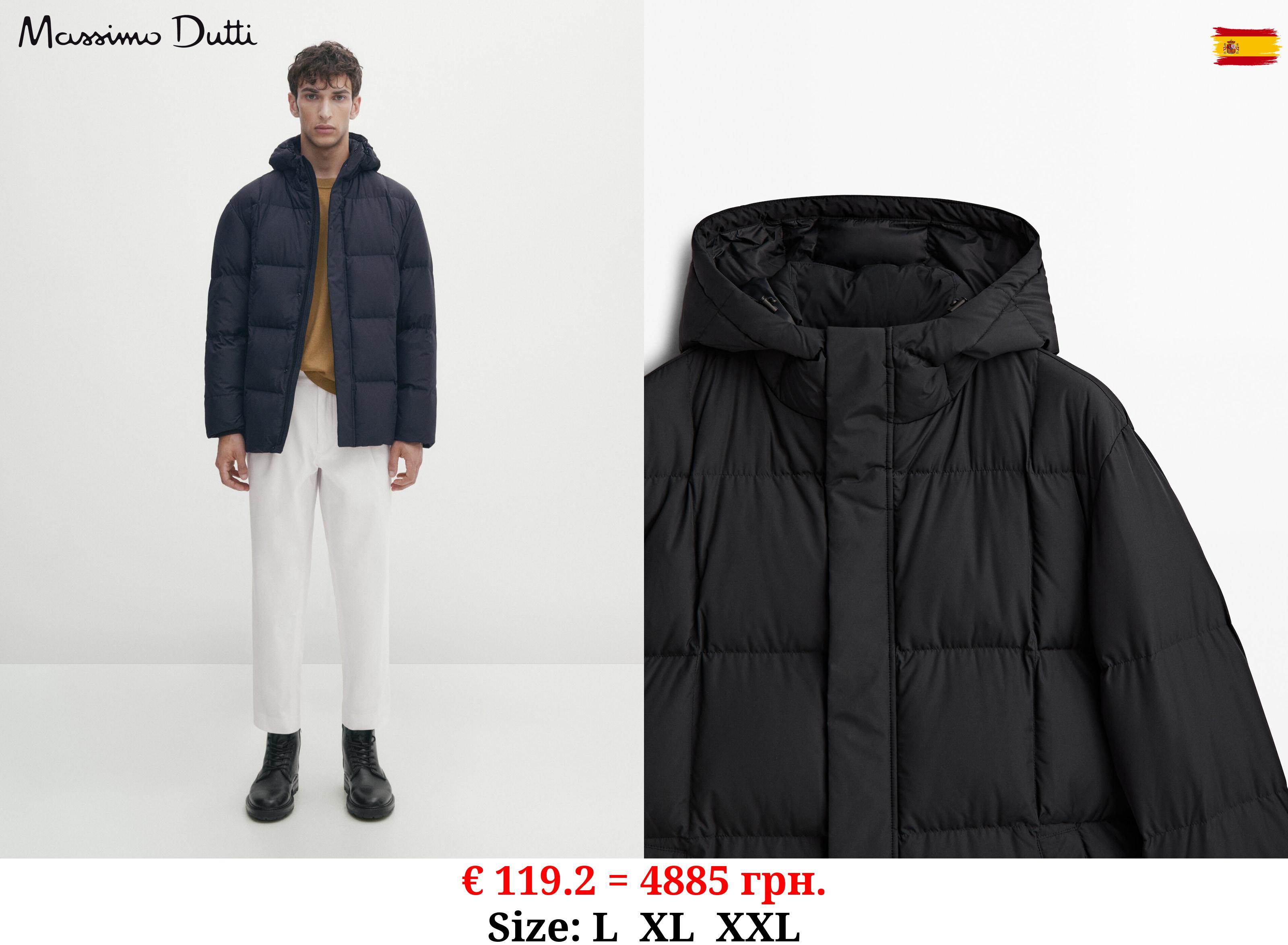Puffer jacket with down and feather filling NAVY BLUE