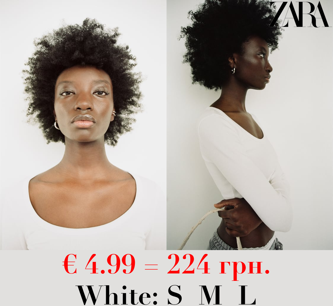 LONG SLEEVE RIBBED CROP TOP