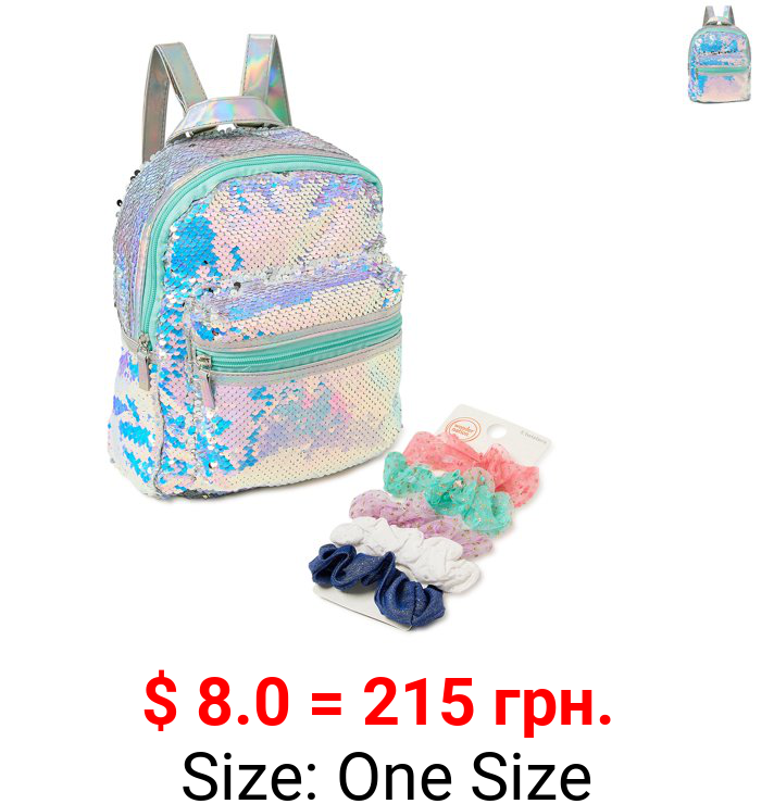 Wonder Nation Children's' Mini Fashion Backpack Bag with Hair Scrunchies