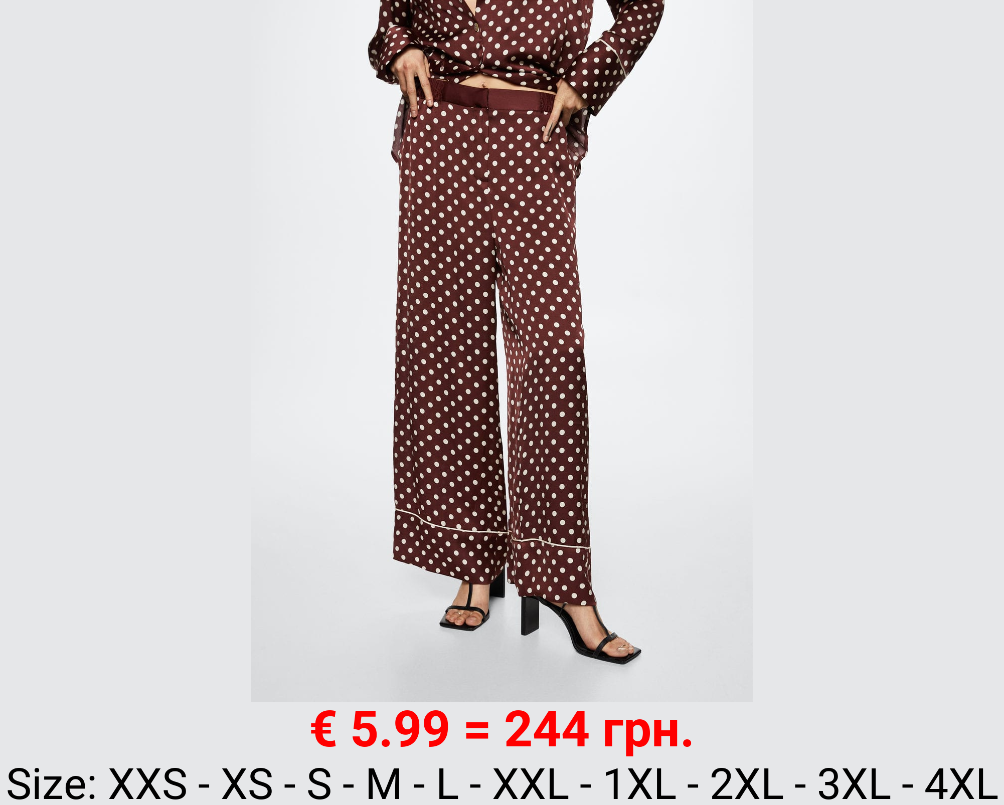 Pantalón satinado lunares