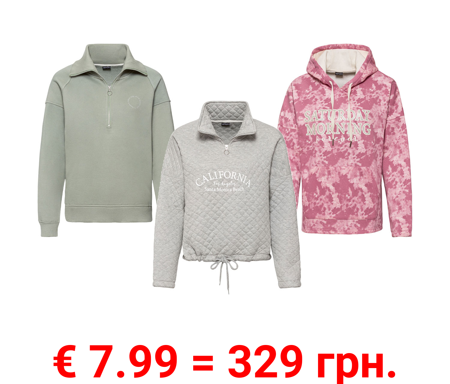 esmara® Damen Sweatpullover, leger geschnitten