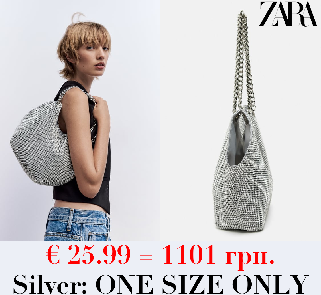 MINI TOTE BAG WITH RHINESTONES