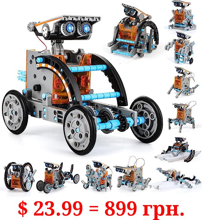 Lucky Doug 12-in-1 STEM Solar Robot Kit Toys Gifts for Kids 8 9 10 11 12 13 Years Old, Educational Building Science Experiment Set Birthday for Kids Boys Girls