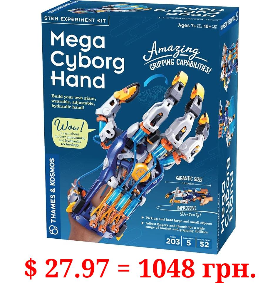 Thames & Kosmos Mega Cyborg Hand STEM Experiment Kit | Build Your Own GIANT Hydraulic Amazing Gripping Capabilities Adjustable for Different Sizes Learn Pneumatic Systems