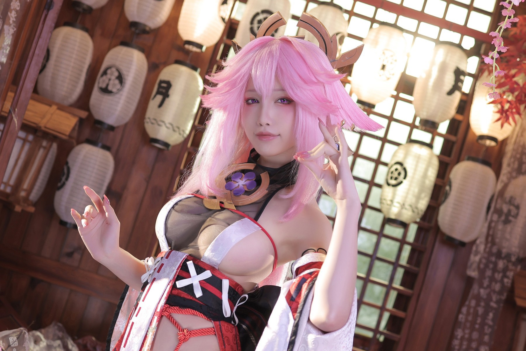 Cosplay 水淼Aqua 新原神八重神子 Set.01 7