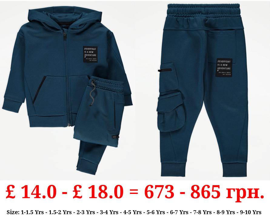 Teal Everyday Is a New Adventure Tracksuit