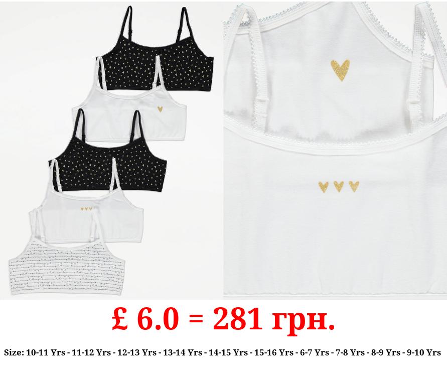 Strappy Glitter Heart Crop Tops 5 Pack