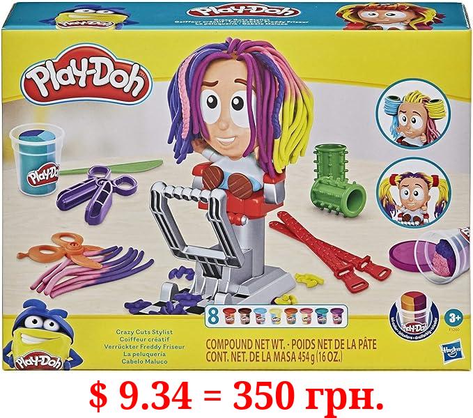 Play-Doh Crazy Cuts Stylist Hair Salon Pretend Play Toy for Kids 3 Years and Up with 8 Tri-Color Cans, 2 Ounces Each, Non-Toxic