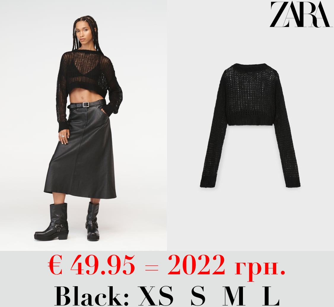 STEVEN MEISEL MESH KNIT SWEATER