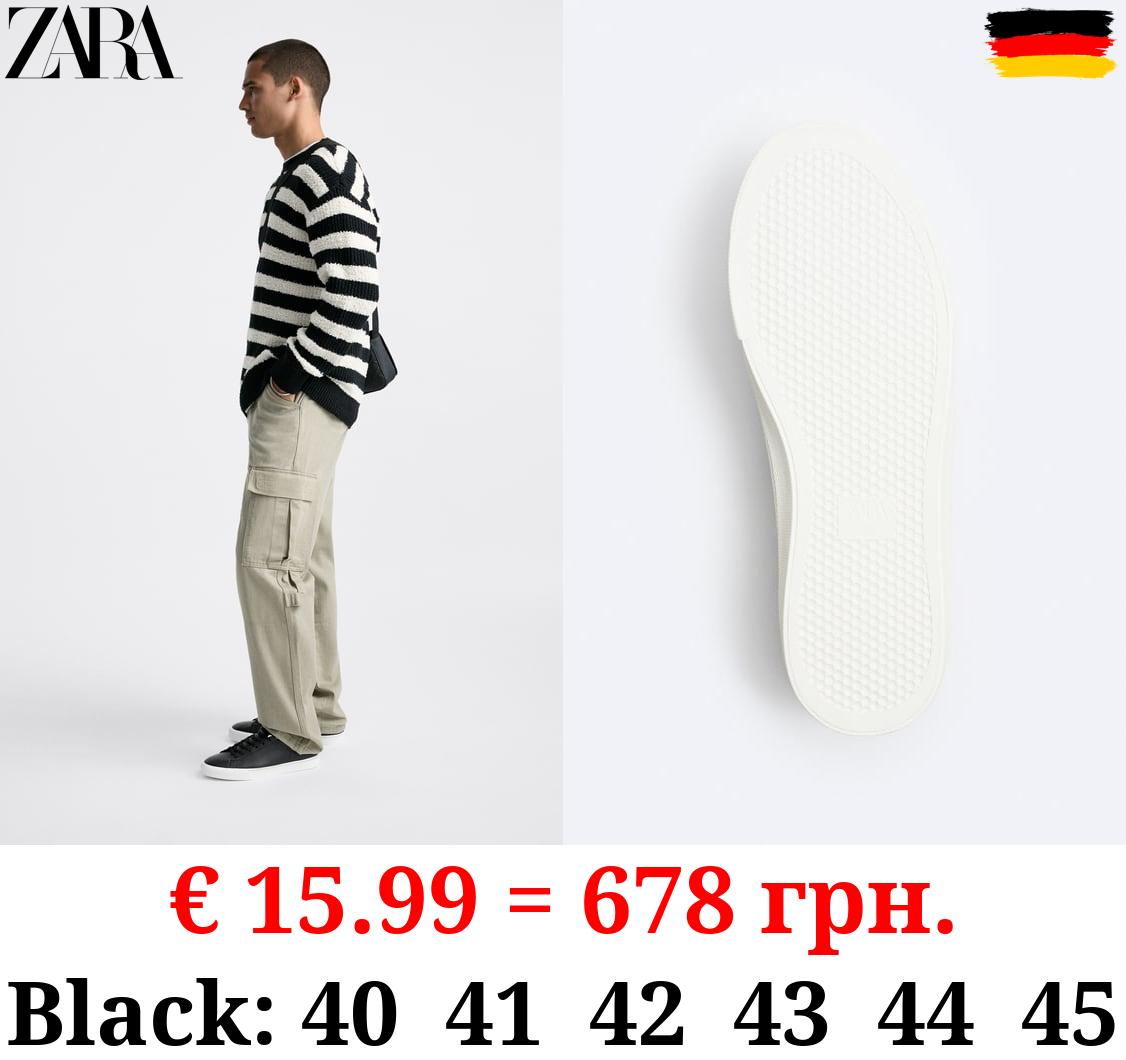 MINIMALIST LACE-UP SNEAKERS WITH TOPSTITCHING