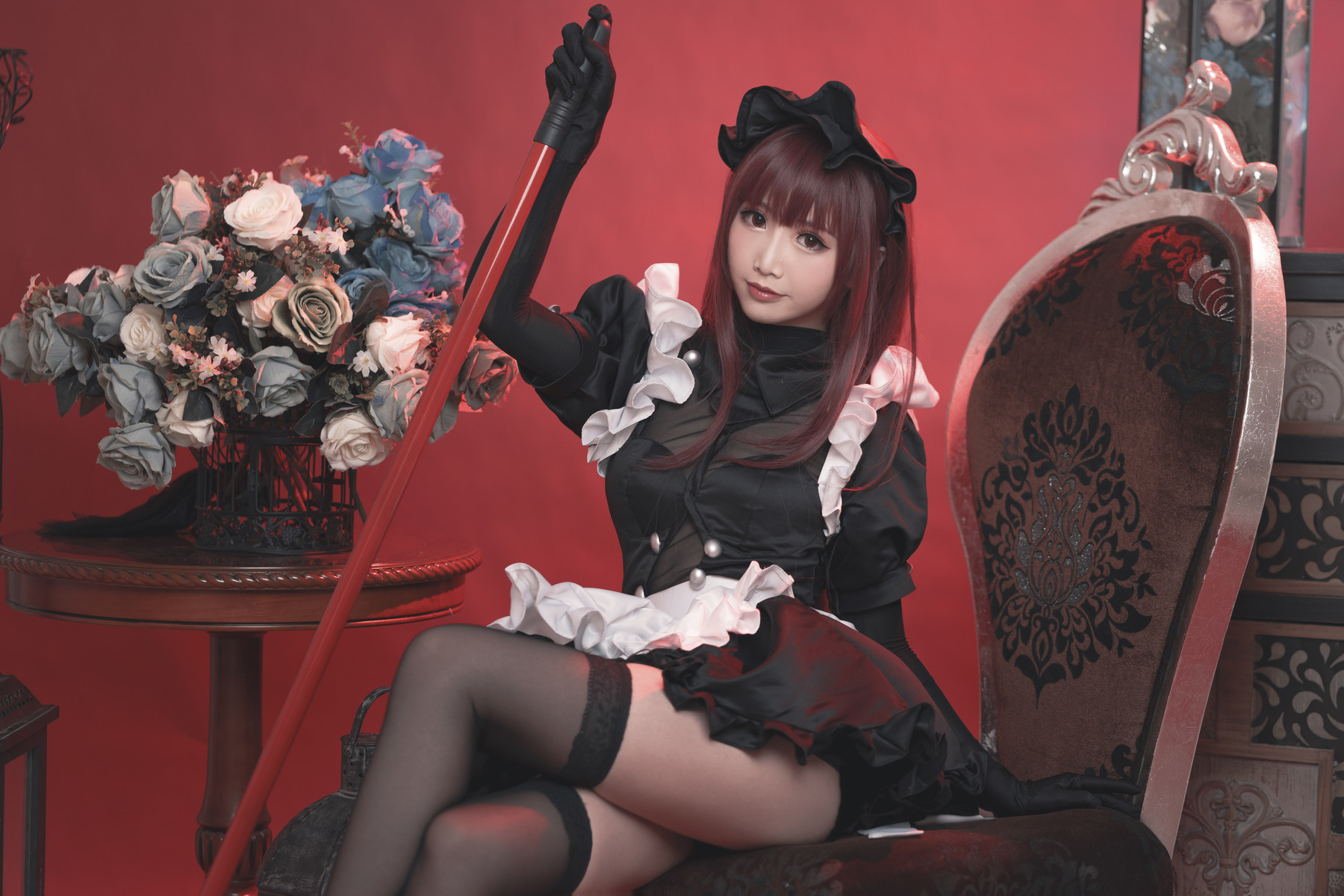 Cosplay 面饼仙儿 夕暮 斯卡哈女仆 18