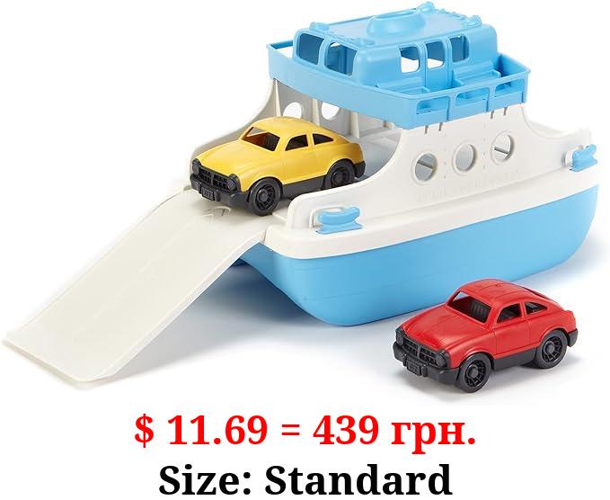 Green Toys Ferry Boat with Mini Cars Bathtub Toy, Blue/White, Standard