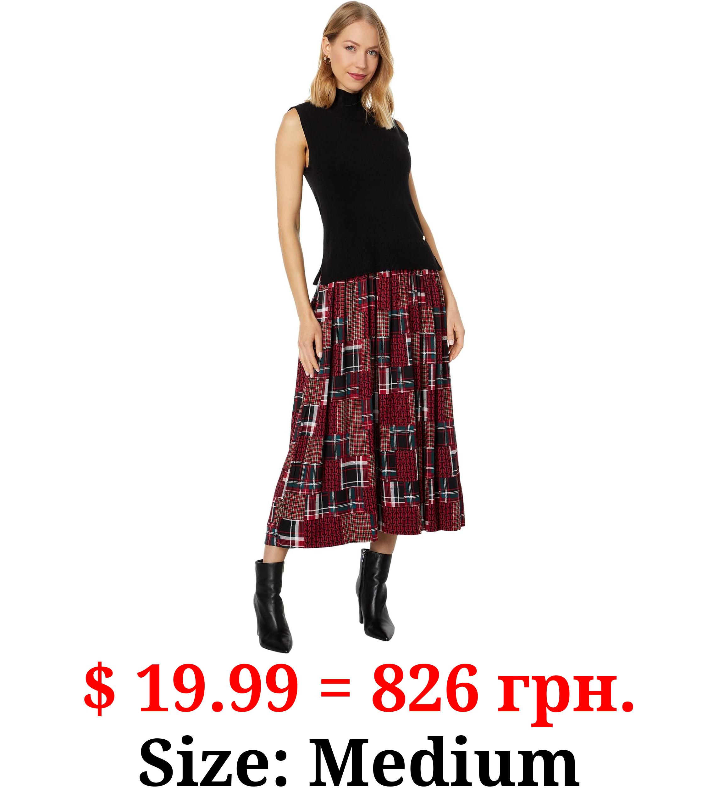 Tommy Hilfiger Women's Patchwork Plaid Sleeveless Sweaterdress