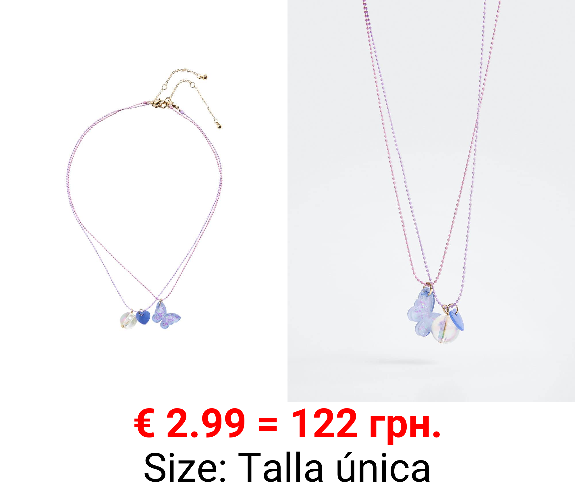 pack 2 collares mariposa