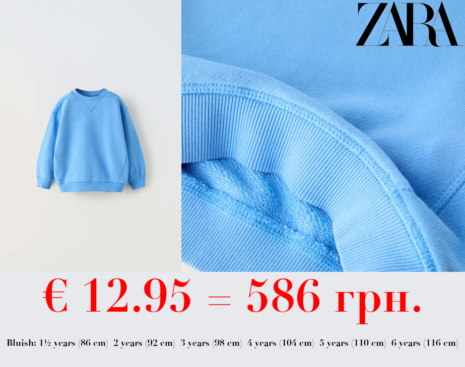 PLUSH SWEATSHIRT WITH CONTRAST SEAMS