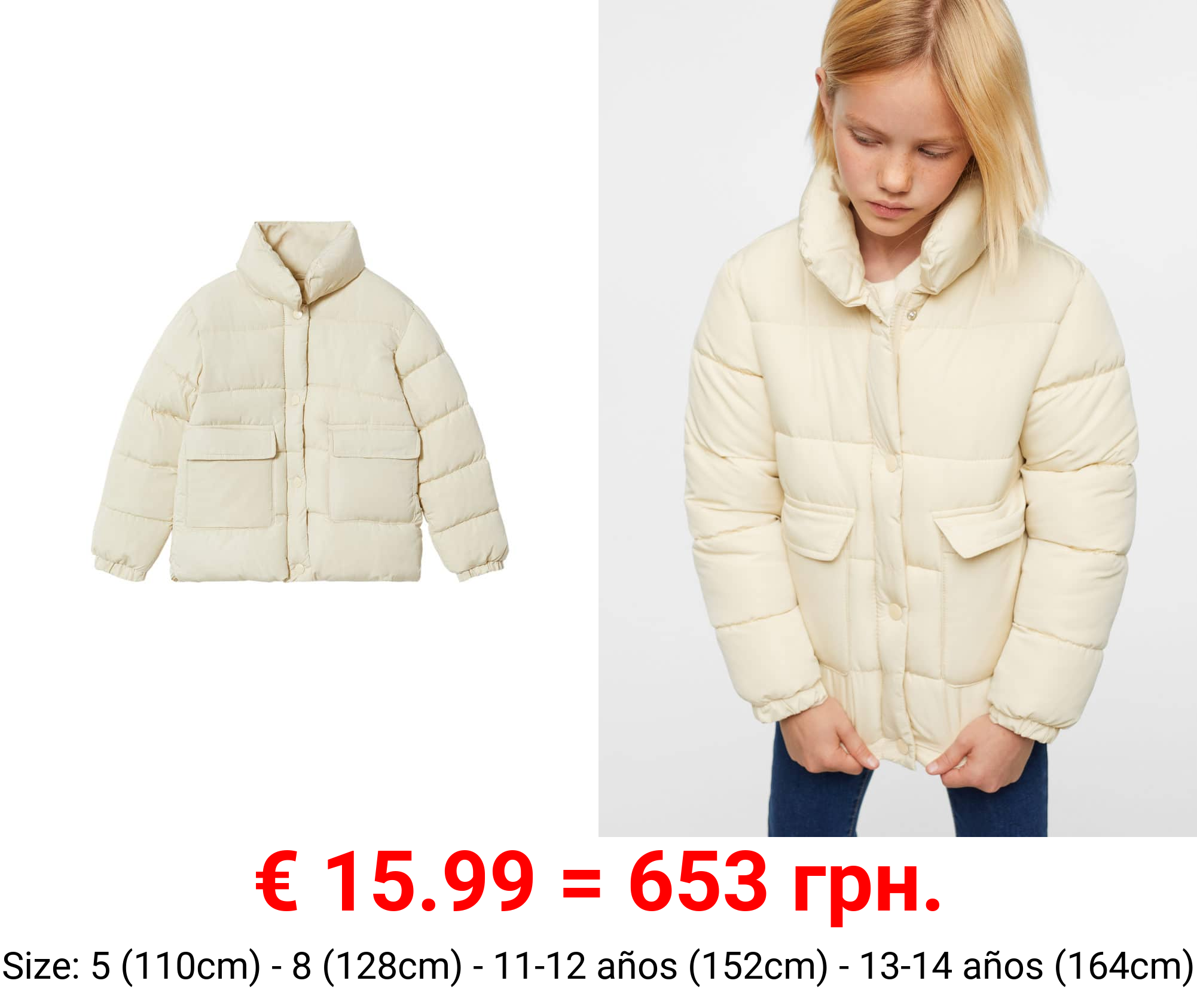 anorak acolchado bolsillos