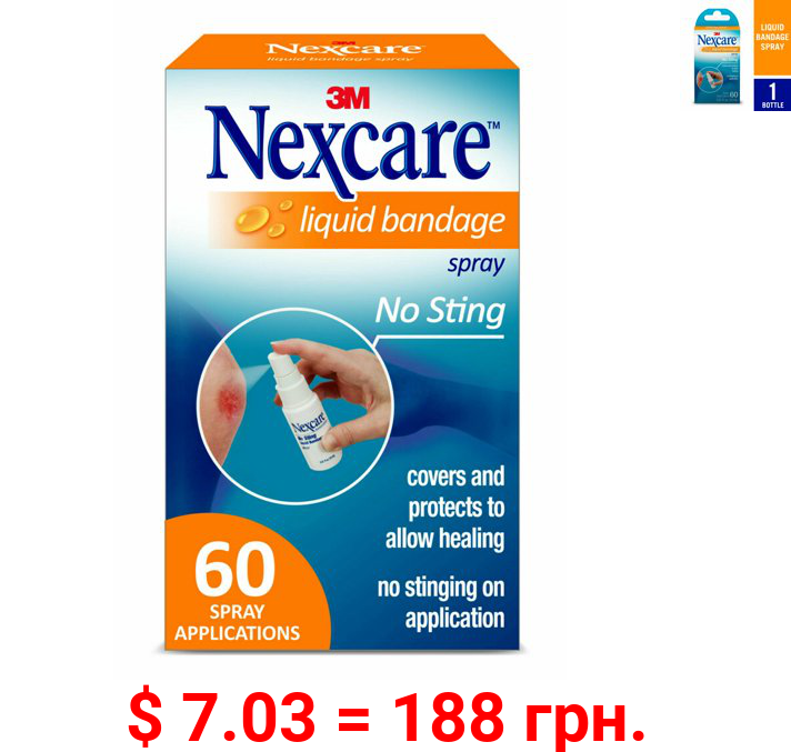 Nexcare No Sting Liquid Bandage Spray, 0.61 fl oz, 1/Pack