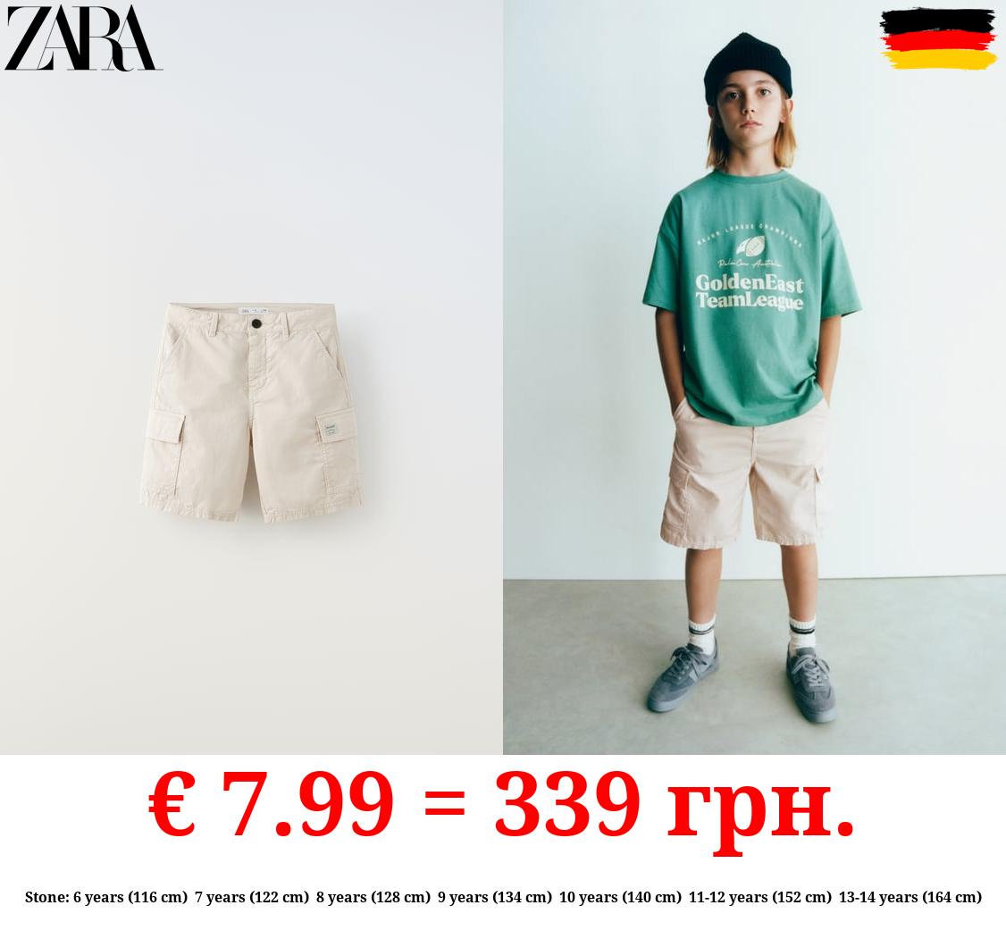 TWILL CARGO BERMUDA SHORTS