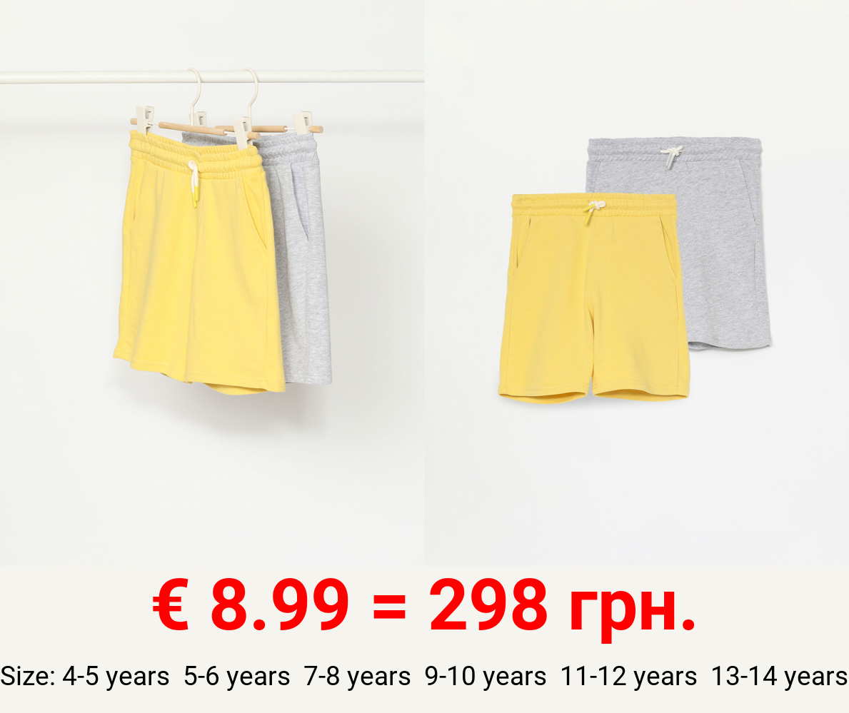 Pack of 2 pairs of basic plush Bermuda shorts