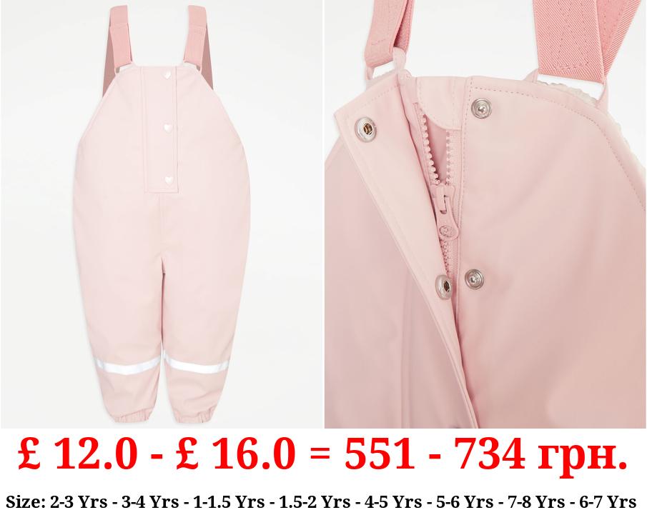 Pink Zip Up Dungaree Puddlesuit