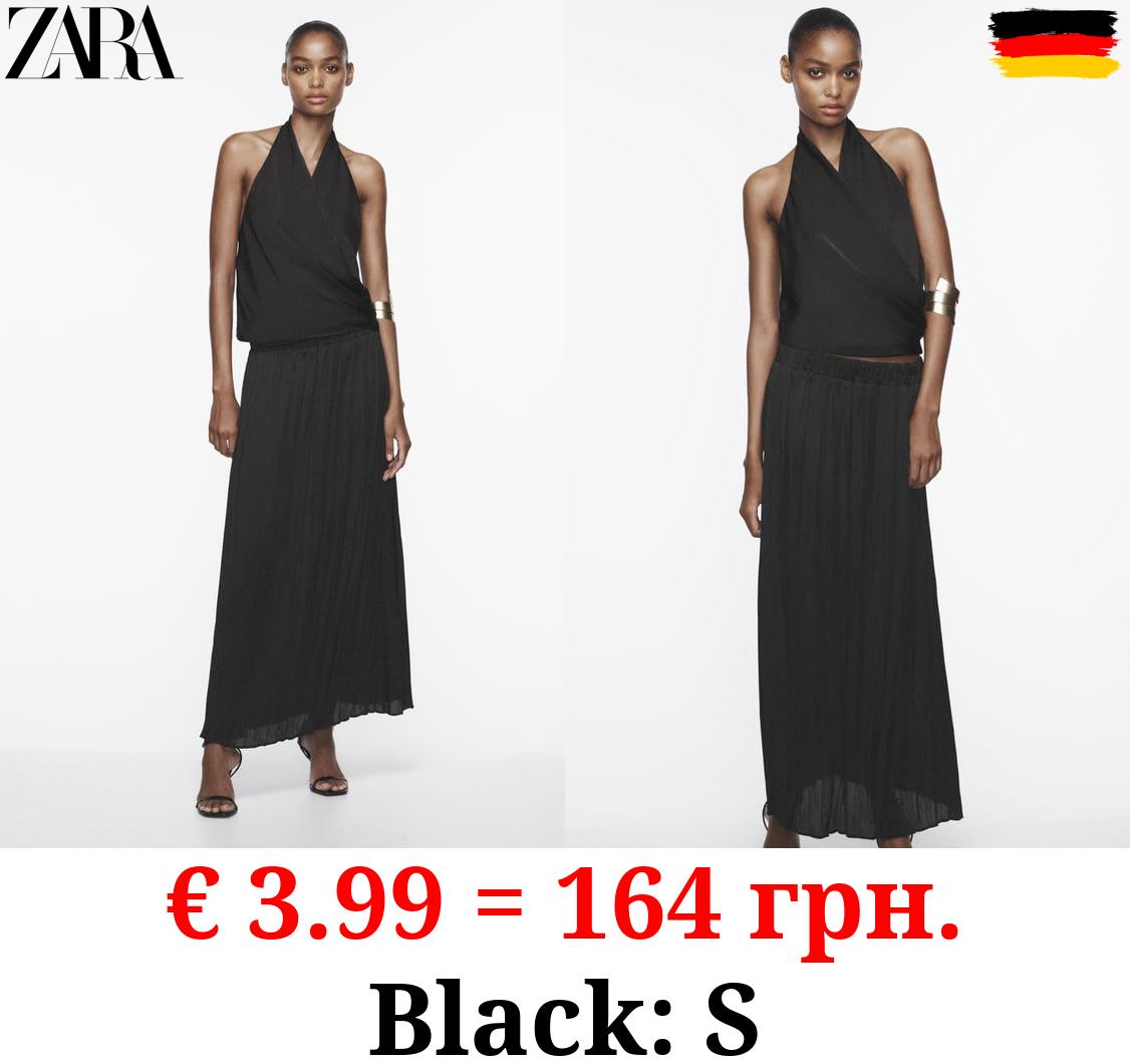 WRINKLED-EFFECT LONG SKIRT