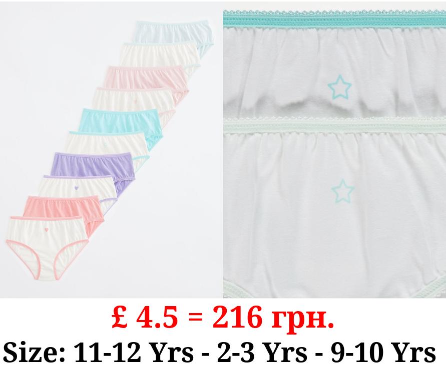 Coloured Edge Full Briefs 10 Pack