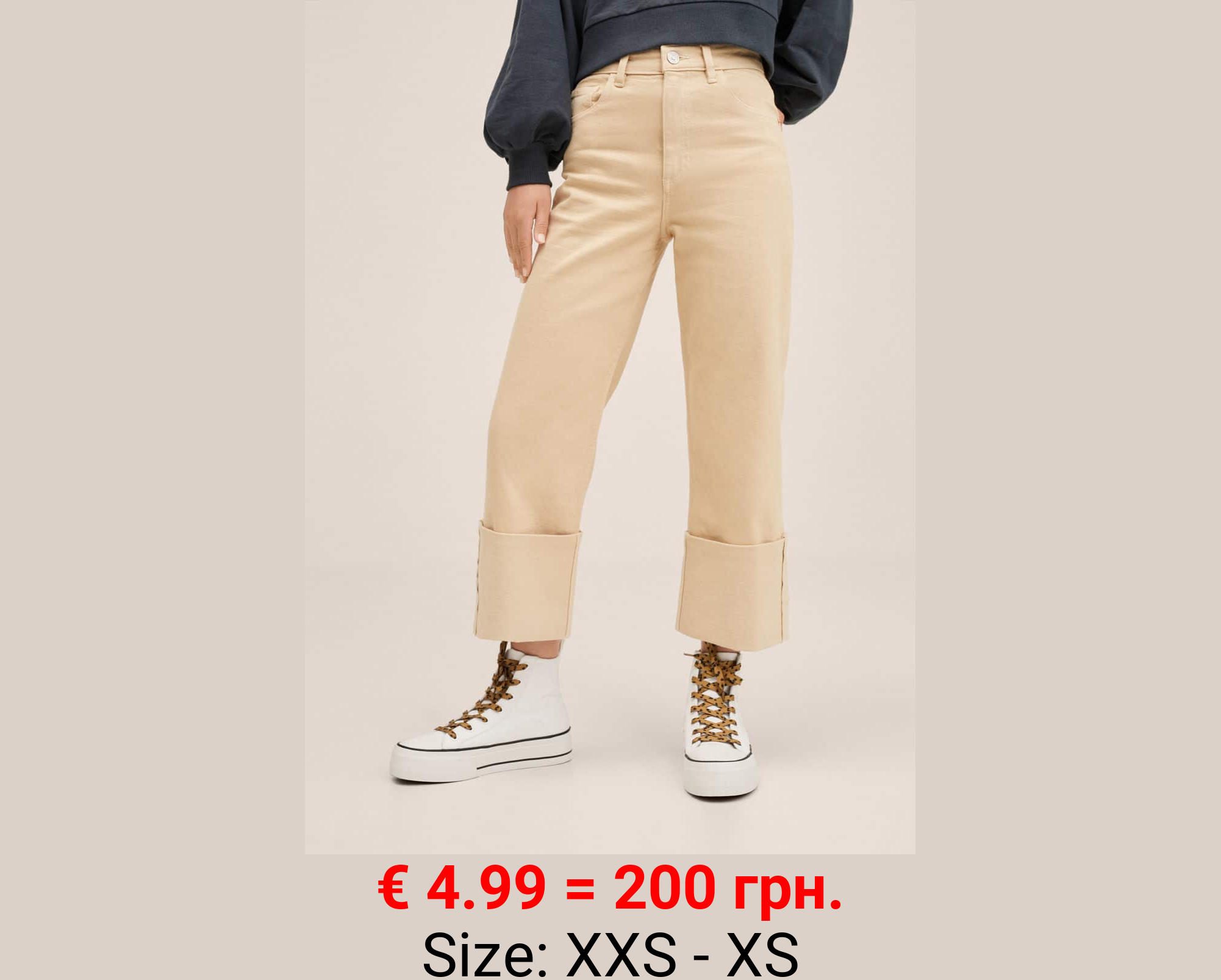 Jeans rectos bajo vuelto