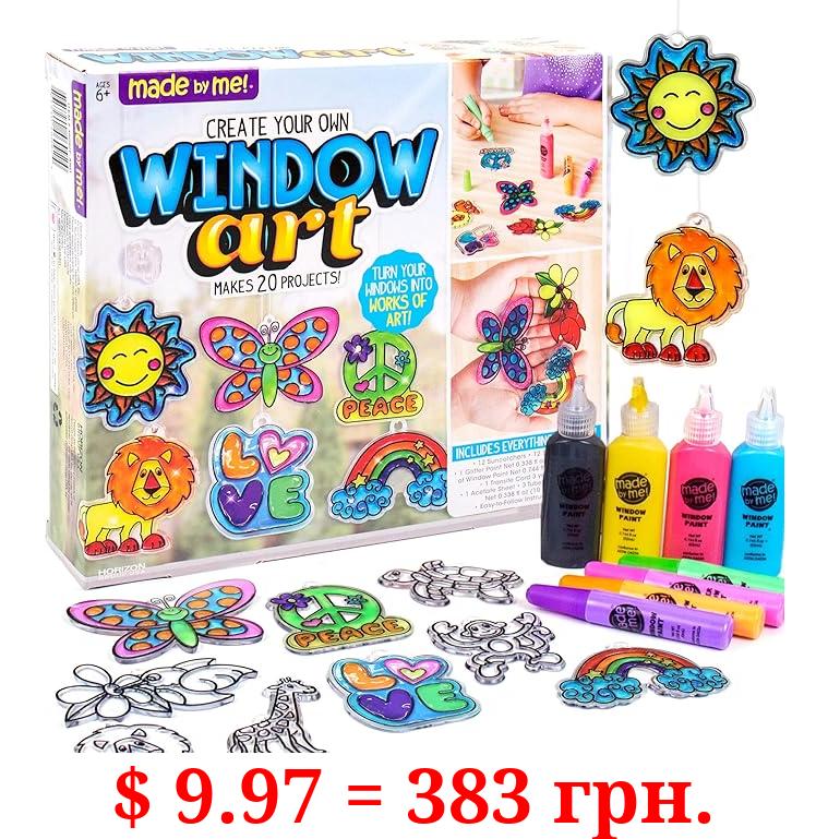 Made By Me Create Your Own Window Art, Paint Your Own DIY Suncatchers, Fun Staycation Activity or Birthday Party Idea, Arts and Craft Kits for Kids Ages 6, 7, 8, 9