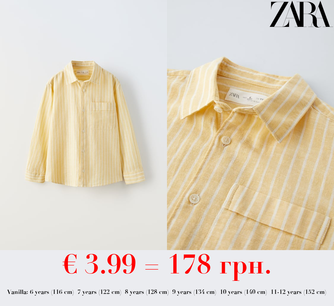 STRIPED LINEN BLEND SHIRT