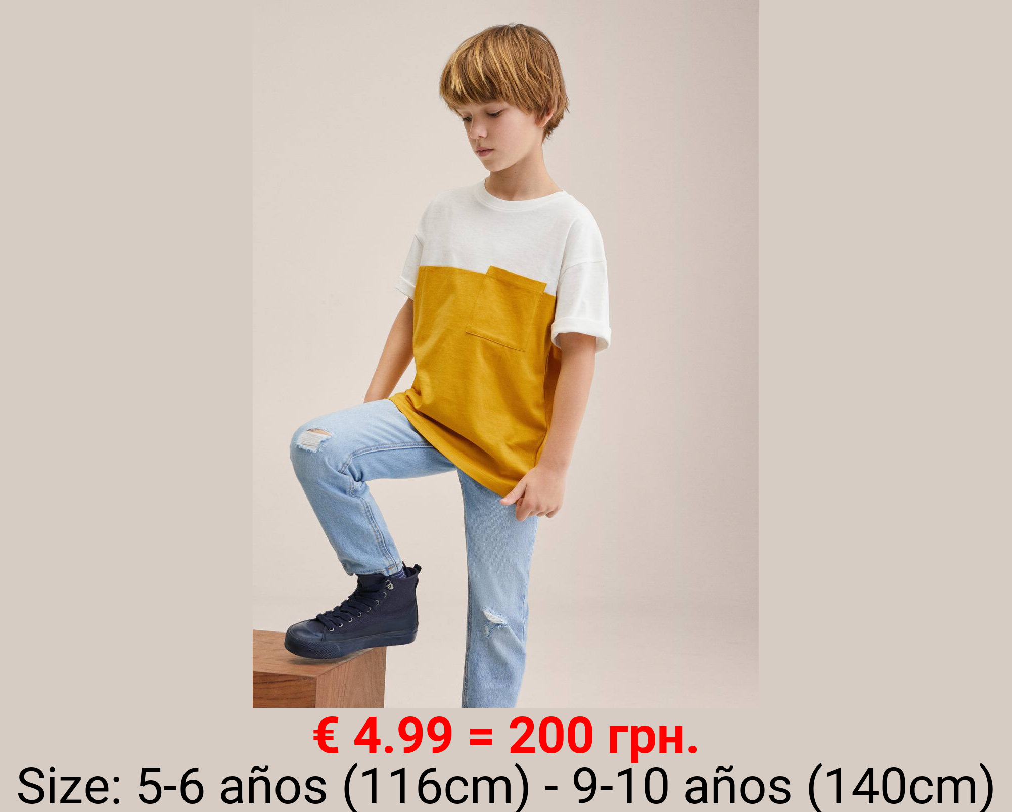 Camiseta bicolor bolsillo