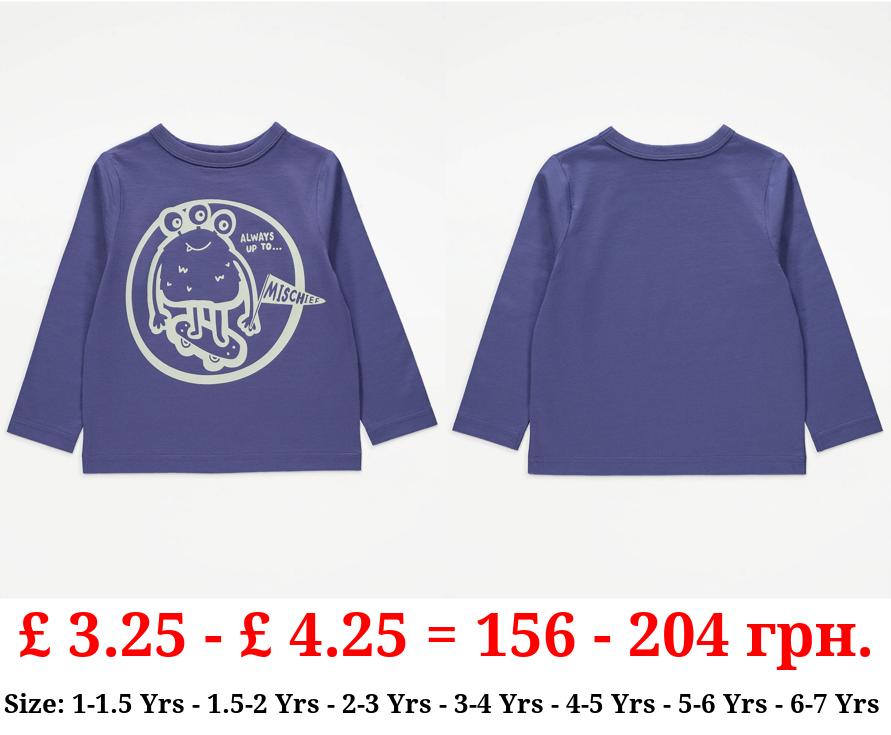 Purple Alien Mischief Long Sleeve Top