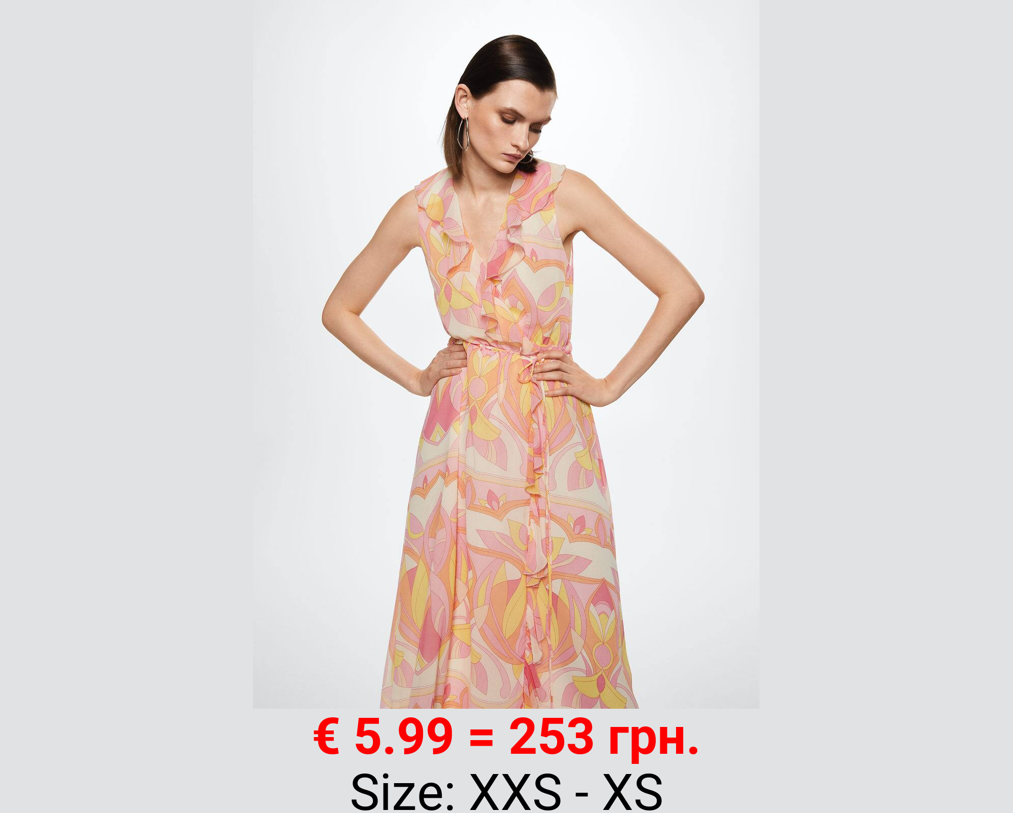 Vestido estampado volantes