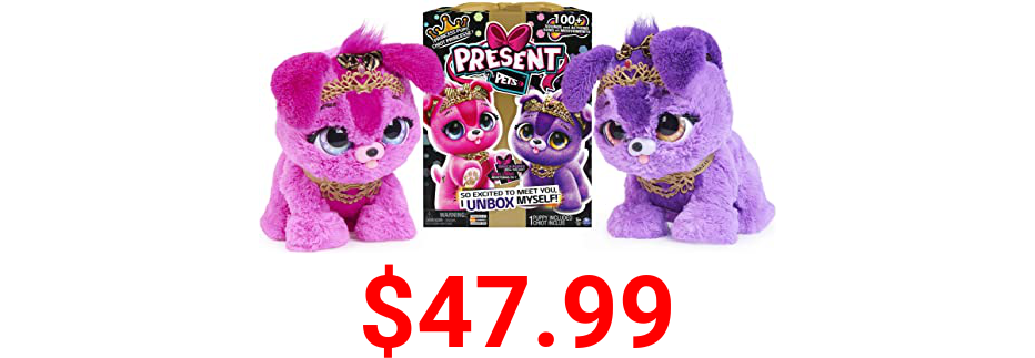 Present Pets, Princess Puppy Interactive Plush Toy with Over 100 Sounds and Actions (Style May Vary), Kids Toys for Girls Ages 5 and up