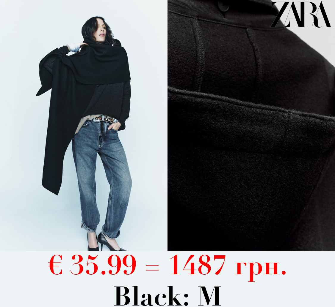 ZW WOOL BLEND CAPE WITH HOOD - LIMITED EDITION