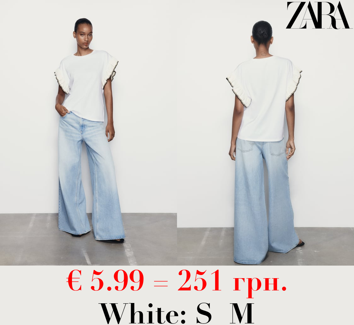 CHUNKY KNIT T-SHIRT WITH RUFFLES