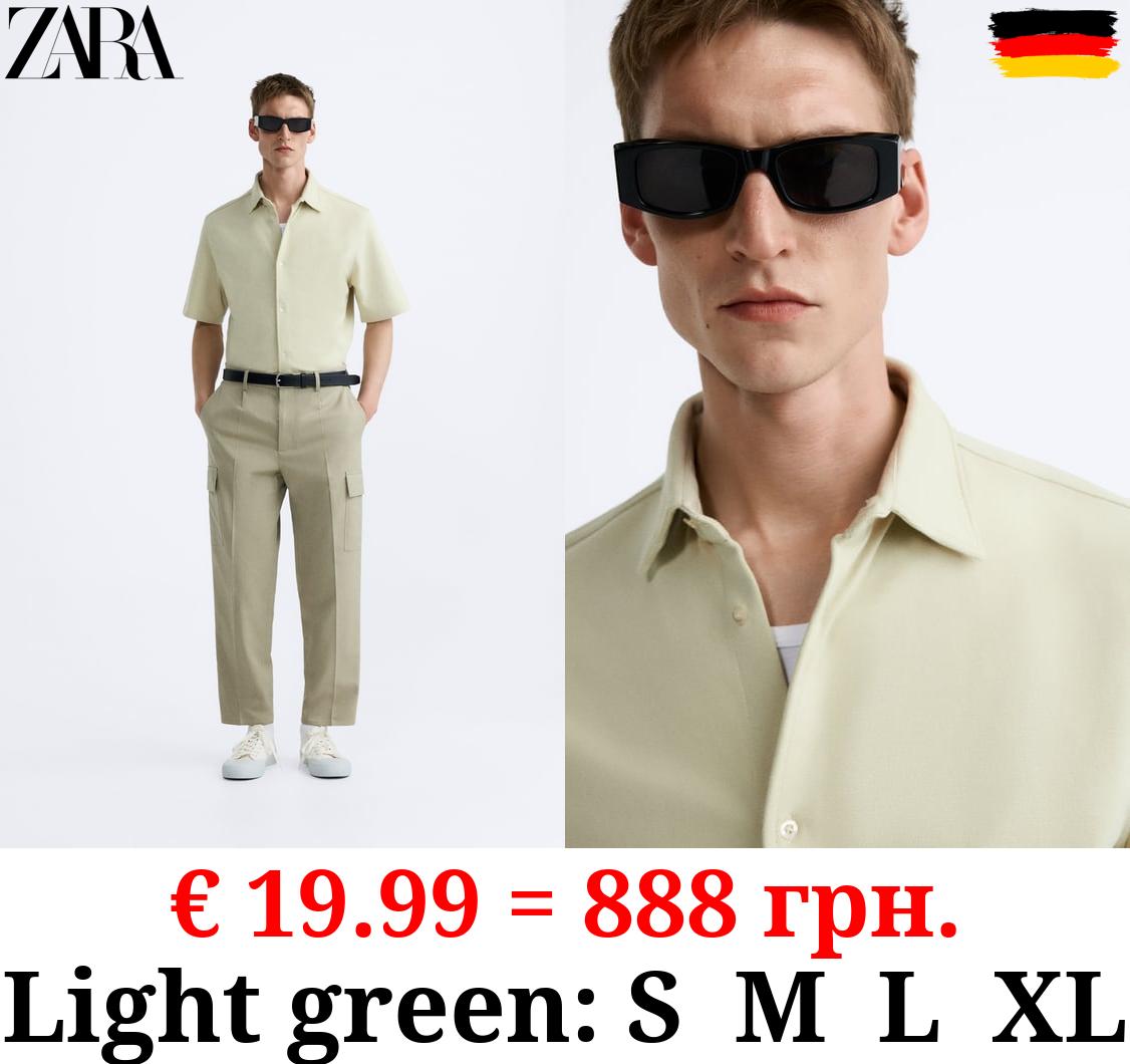 TEXTURED VISCOSE BLEND SHIRT