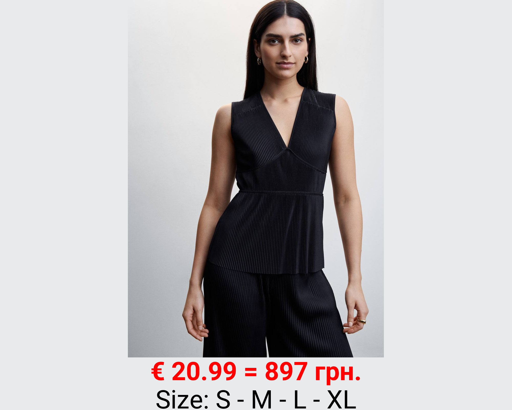 Top plisado satinado