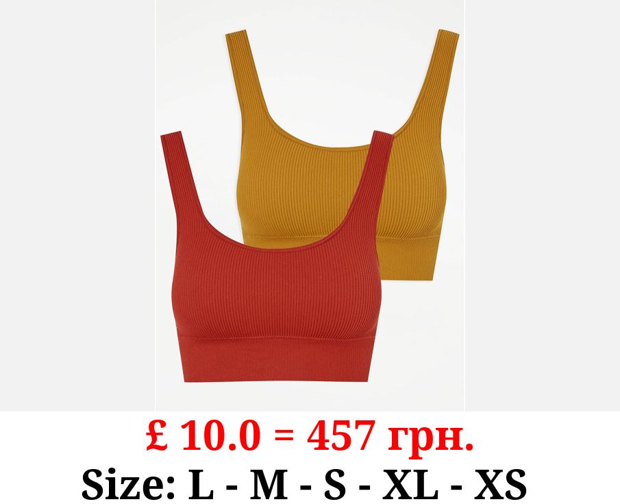 Ribbed Seamfree Pull On Bras 2 Pack