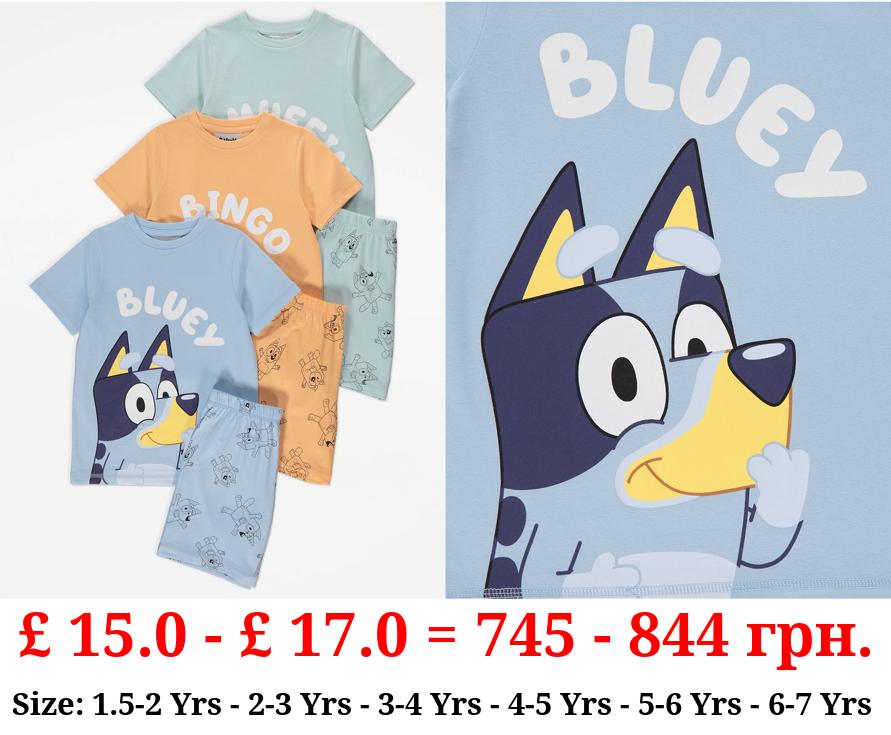 Bluey Faces Short Pyjamas 3 Pack