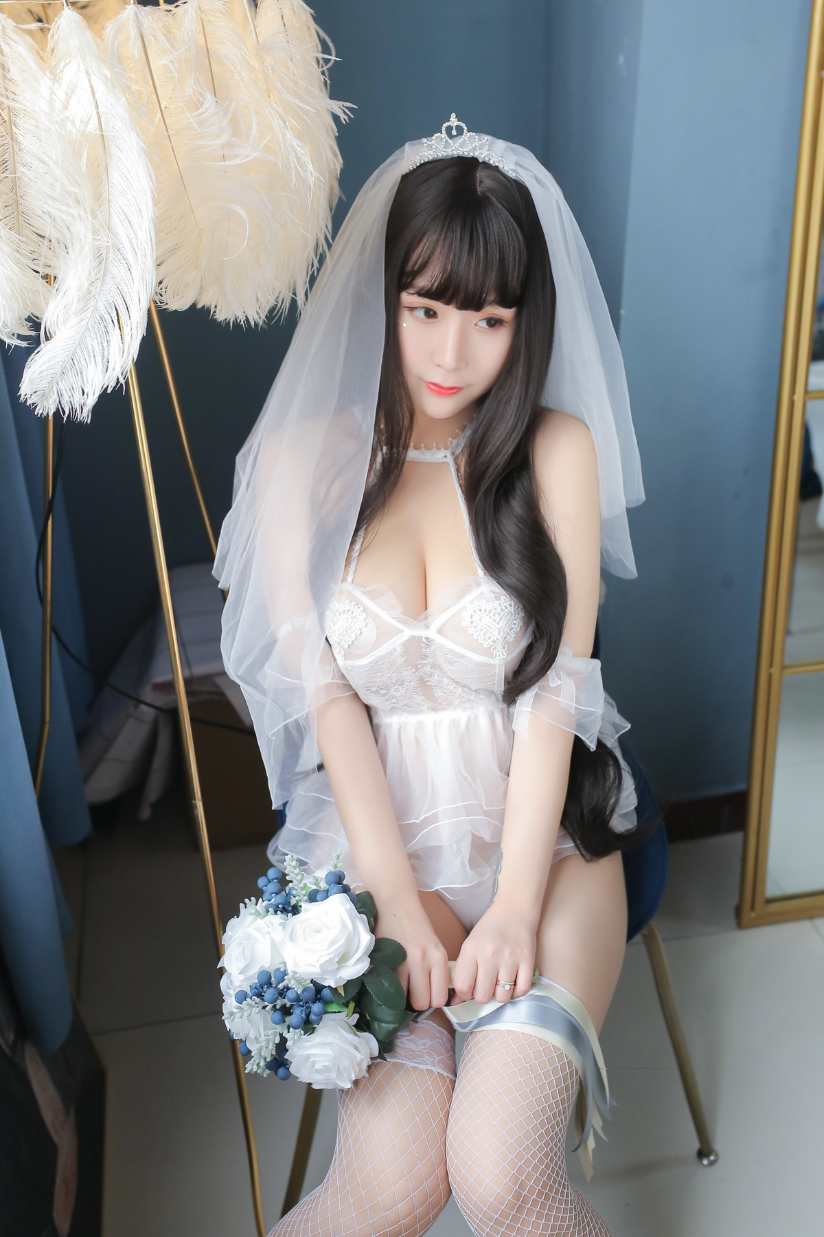 Cosplay 猫九酱Sakura 长发婚纱 Set.01 24