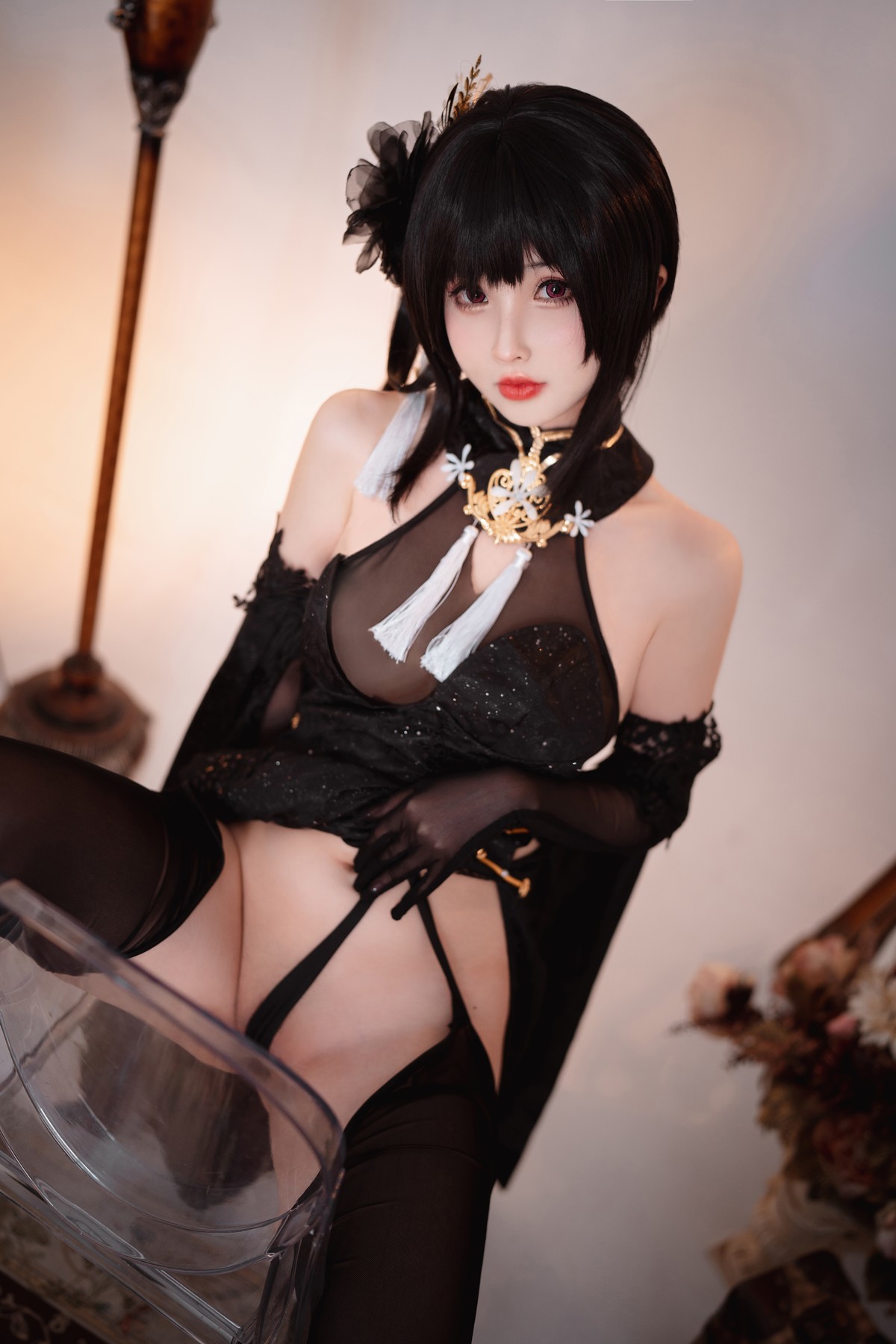 Rioko凉凉子 Cosplay 黑白镇海双人 17