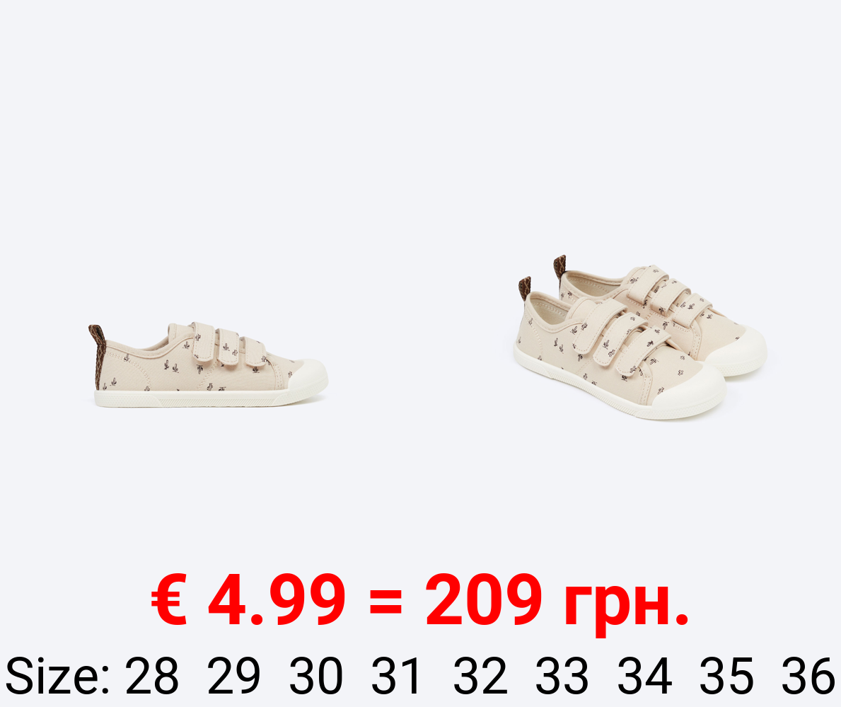 Printed sneakers with toecap