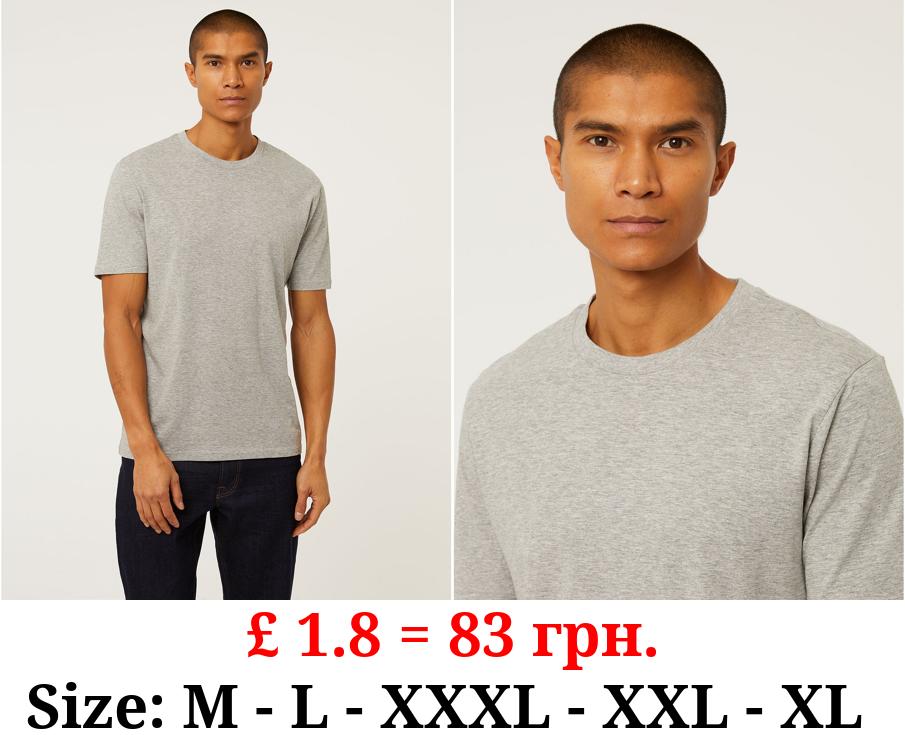 Grey Crew Neck Jersey T-Shirt
