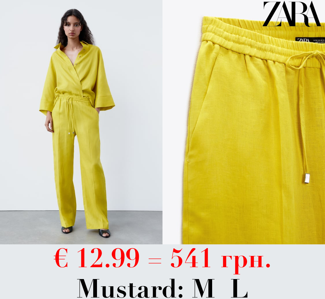 LINEN PYJAMA-STYLE TROUSERS