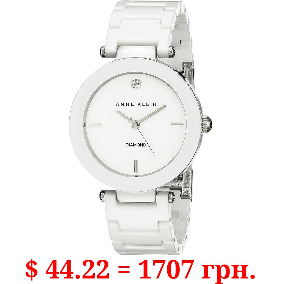 Anne Klein Women's Genuine Diamond Dial Ceramic Bracelet Watch