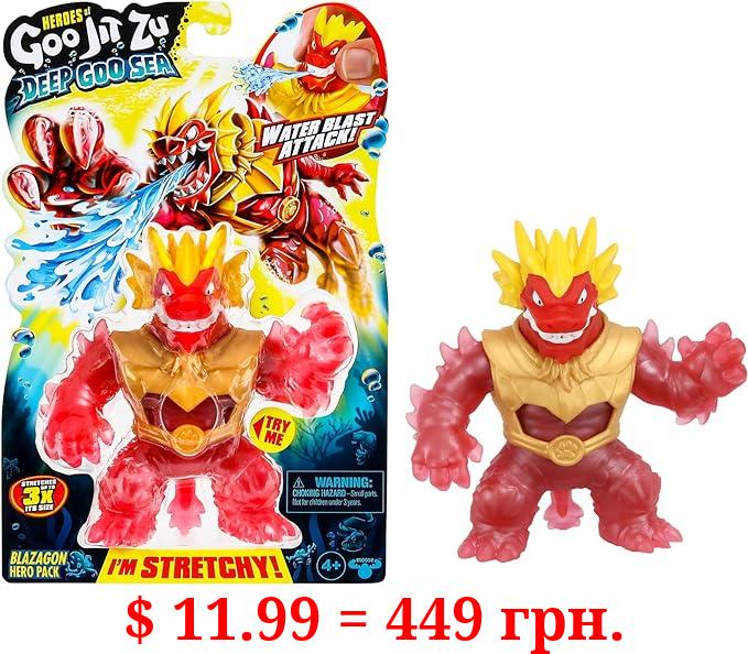 Heroes of Goo Jit Zu Deep Goo Sea Blazagon Hero Pack. Super Stretchy, Goo Filled Toy. with Water Blast Attack Feature. Stretch Him 3 Times His Size!