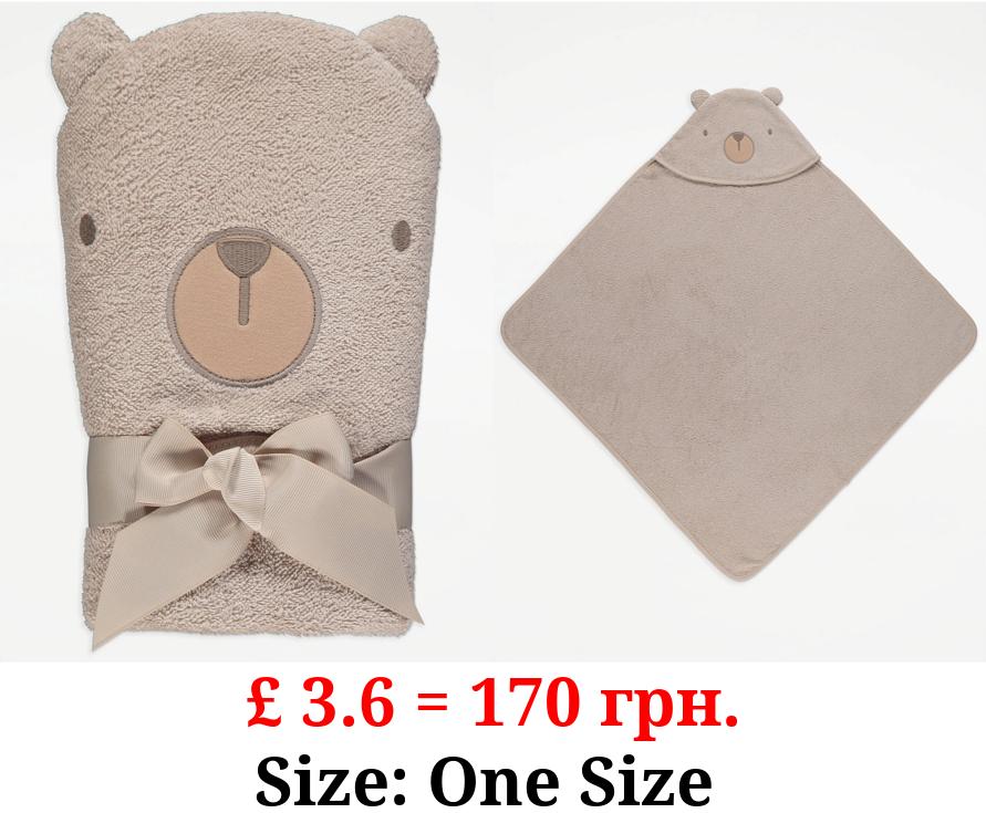 Brown Bear Hooded Towel